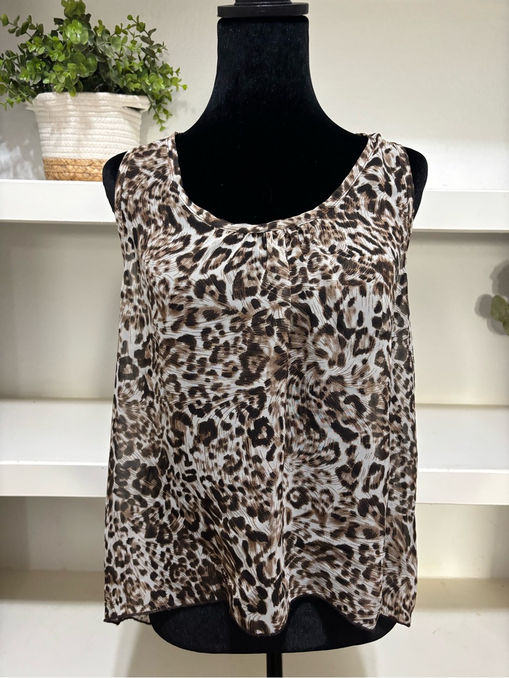 January 7 Leopard Print Sleeveless Camisole - Brown/Black/White